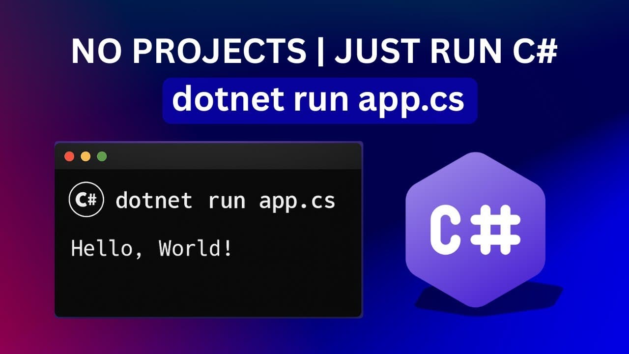 Run C# Scripts With dotnet run app.cs (No Project Files Needed) Run C# Scripts With dotnet run app.cs (No Project Files Needed)